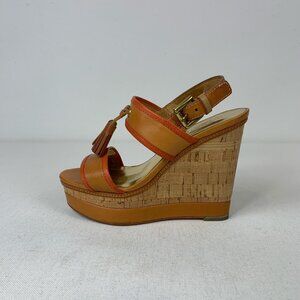 Coach Giulietta Tan Cork Wedge Platform Sandals - Size 5.5, Stylish Comfort!